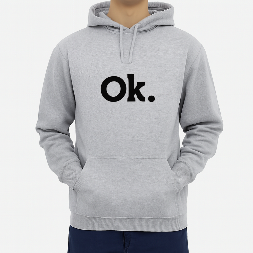New Summer Collection Full Grey Hoodie OK Printed For Girls And Boys (Extra Large)