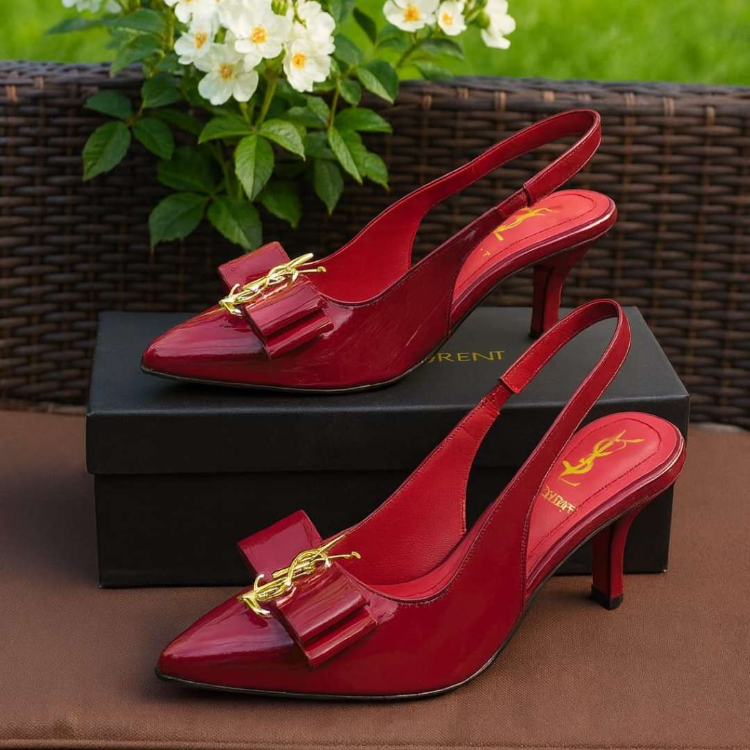 Burgundy Kitten Heel Shoes For Women – Stylish Slingback Design